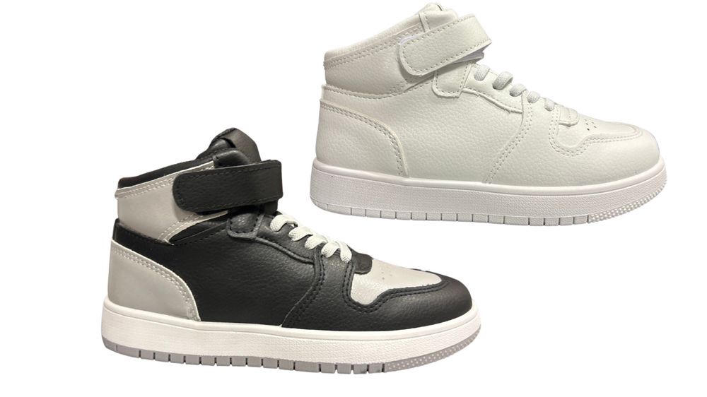 Детски кожени кецове в бяло и черно