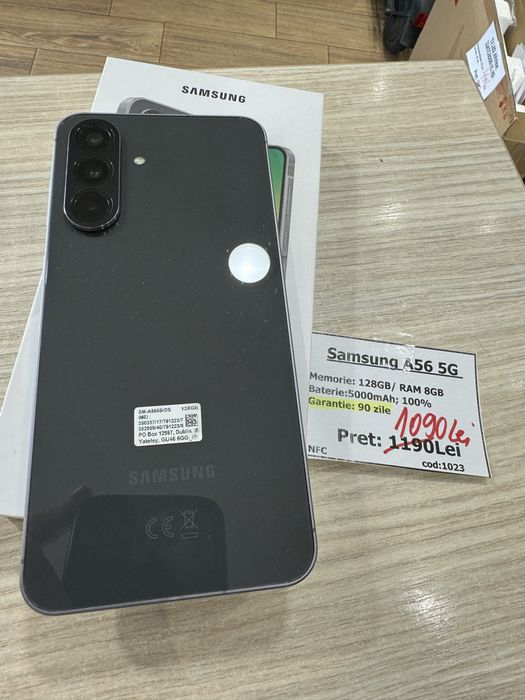 telefon Samsung A56 5G 128GB/8gb ram, impecabil, baterie 100%