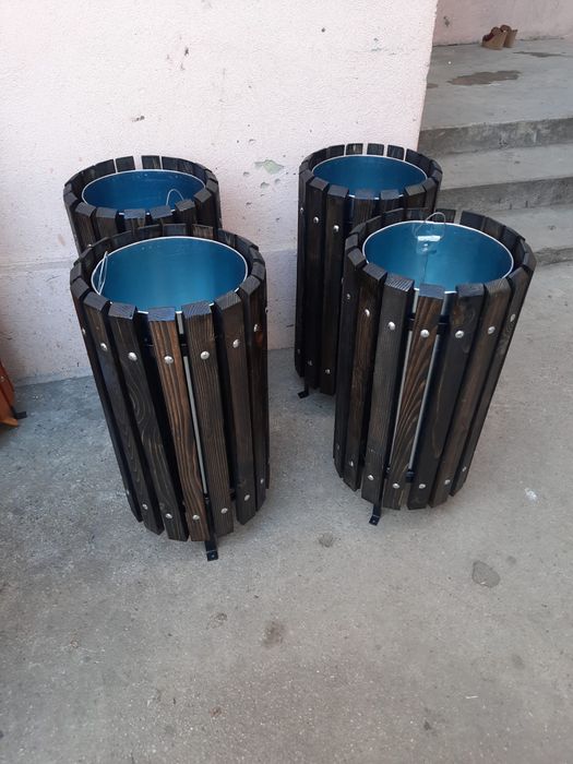 Cos de gunoi stradal metal/lemn