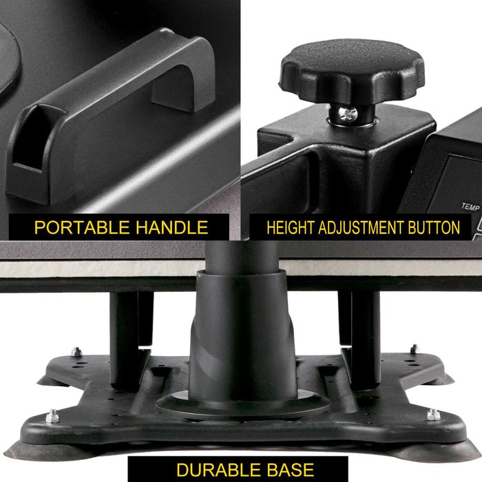 8 в 1 - Качествена Голяма Термопреса 38х38см с допълнителни приставки