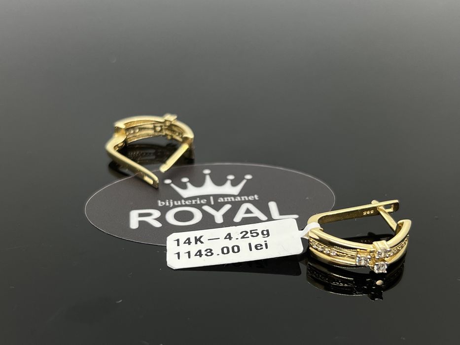 Bijuteria Royal: Cercei aur 14k/4.25 gr