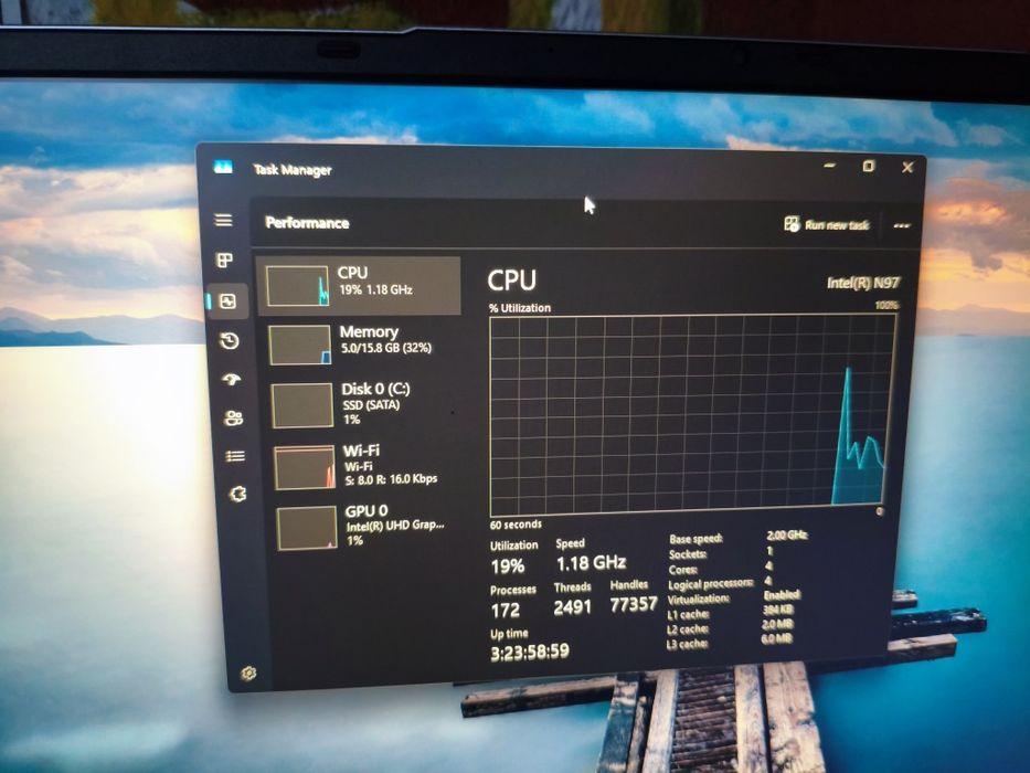 Лаптоп A17 intel n97 16gb ram
