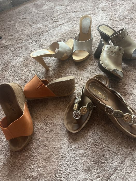 Saboti-papuci dn piele, marimea 37