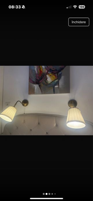 Aplica ikea arstrid cul alb din alama, stare foarte buna