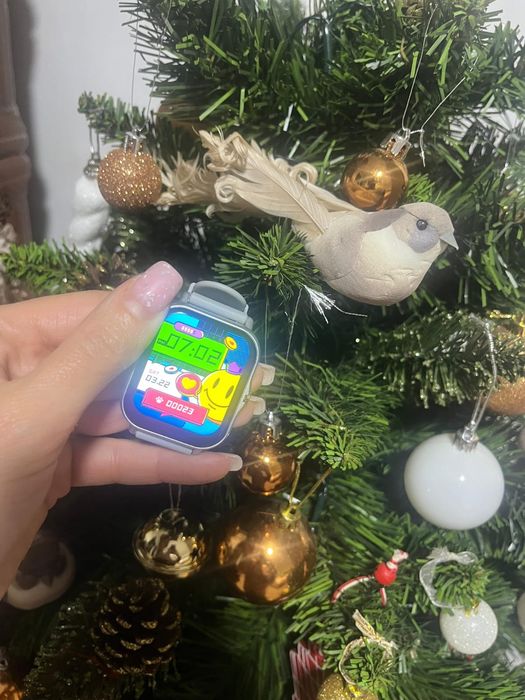 Set 2 ceasuri Smartwatch,gri și bej, compatibil Android/ iOS