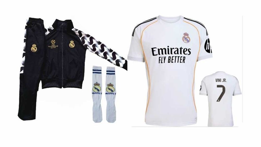 Жълт Ronaldo 7 2026 Ал Насър CR7 Детски комплект от 5 части Роналдо