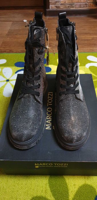 Bocanci glitter Marco Tozzi 41, noi cu etichetă, brand,  Italy
