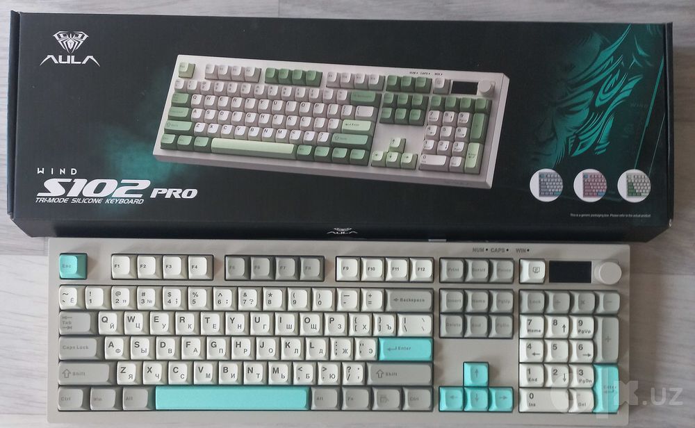 AULA S102 PRO тихая мембранная клавиатура RUS/ENG-3вида подключения