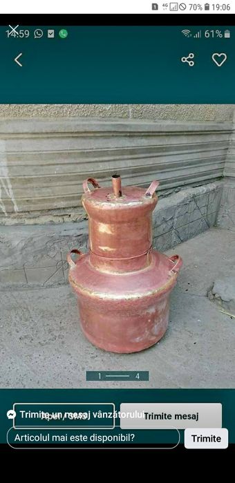 Vând cazan de țuică la 100 de Litri cu fundul 4 mm