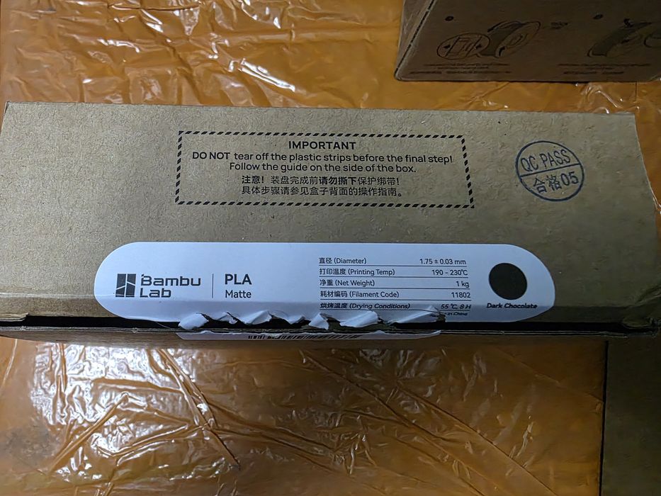 Пластик Bambu Lab PLA Matte Dark chocolate, темный шоколад