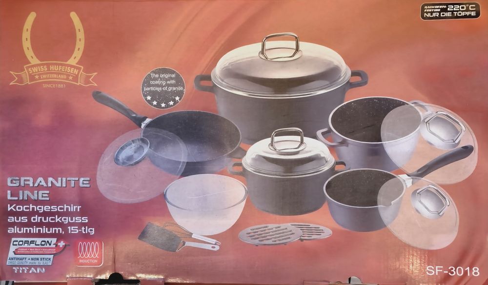 NOU Set 15 Tigaie Swiss Hufeisen Induction Aluminium Granite