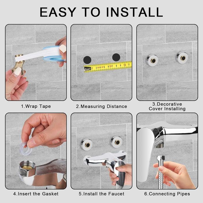 НОВ! Смесител за душ – стенен, едноръкохватков, хром, G 1/2