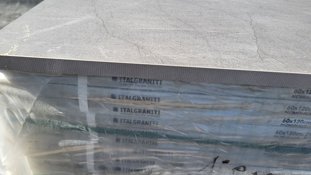 Gresie grosime  2 cm 60x120 Gri aspect piatra, pentru exterior