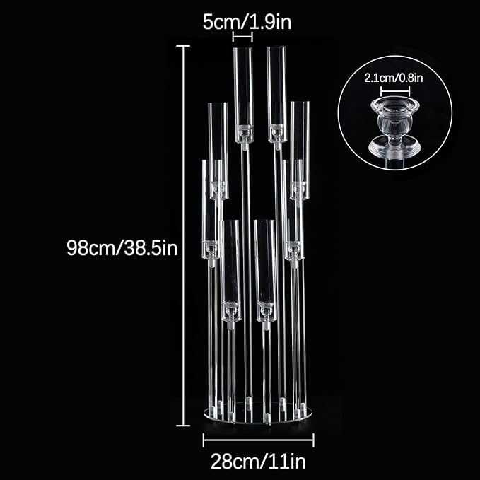 Set 4 sfesnice decorative, pentru nunti, evenimente, 98cm, din acril