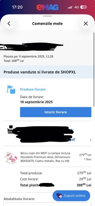 Birou fetite, reglabil, nemontat, neutilizat