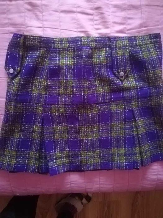 сладурска карирана поличка с ниска талия