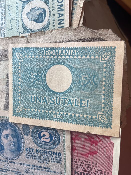 Bancnote vechi România și AustroUngaria 1942, 1945, 1916 colecție rară