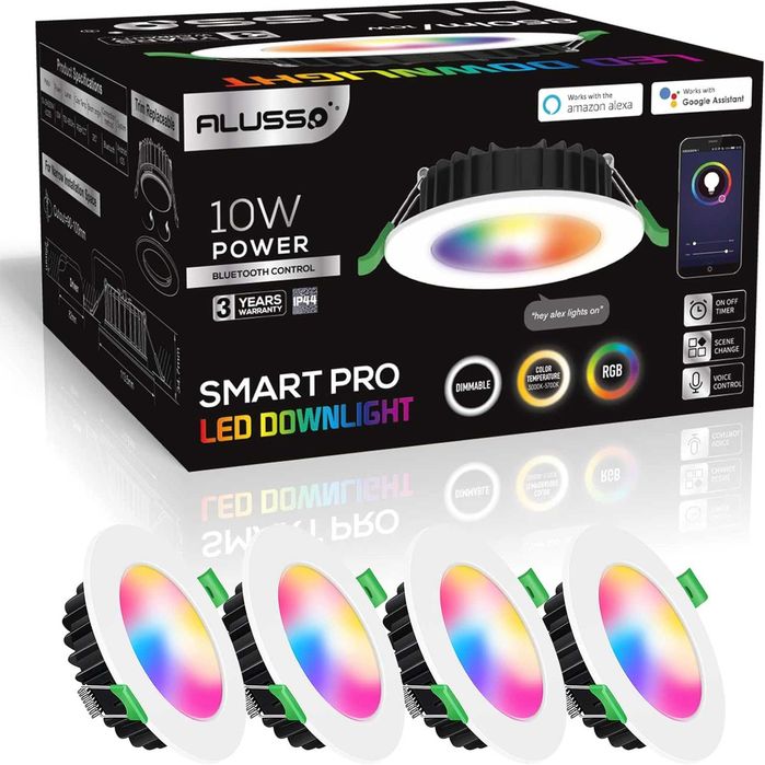 Bec Spot Plafon Led Smart RGB ALUSSO,10W reglare CCT Bluetooth Alexa