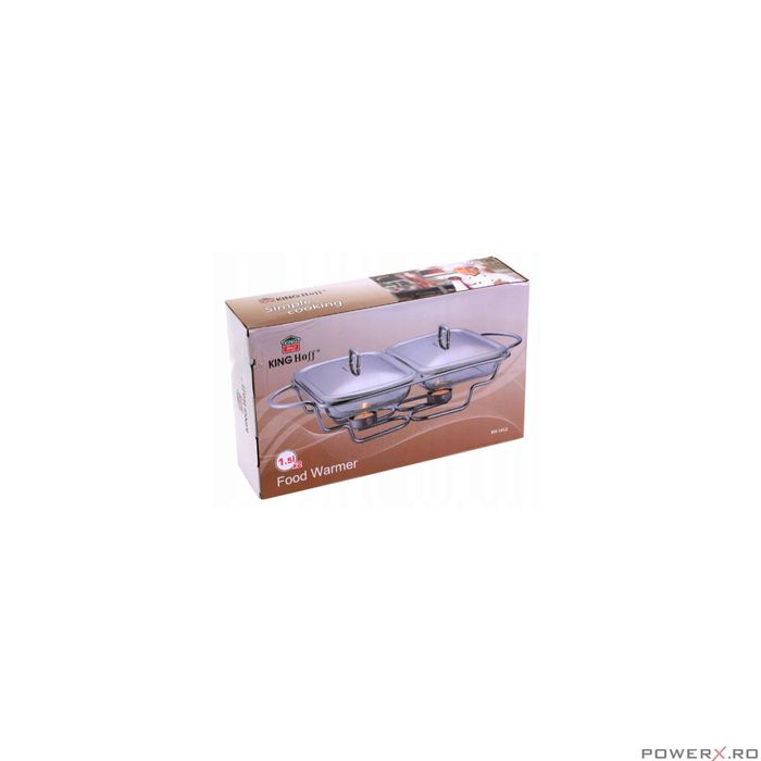 Set 2 vase termoizolante cu capace din inox,1.5L, chafing dish cu