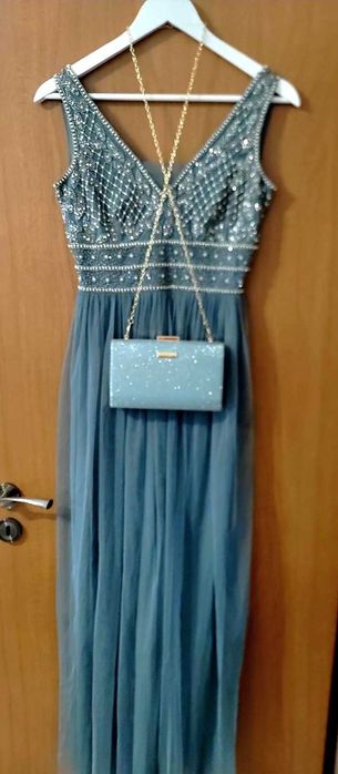 Рокля цвят мента размер XS