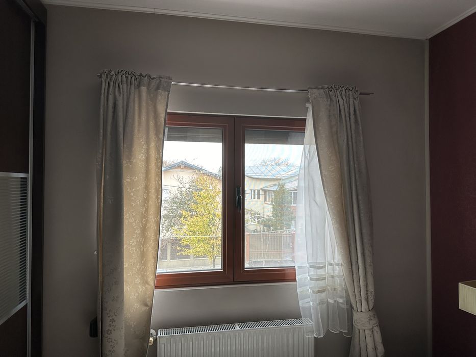 Set galerie si draperii crem,opace,Ikea