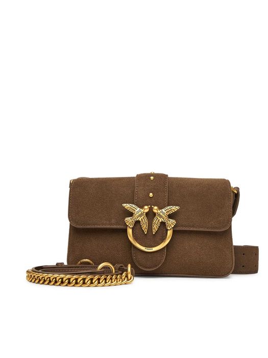 Оригинална велурена чанта Pinko в кафяво 104340 A2CC