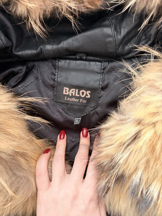 Естествено кожено яке с естествен пух XL размер
