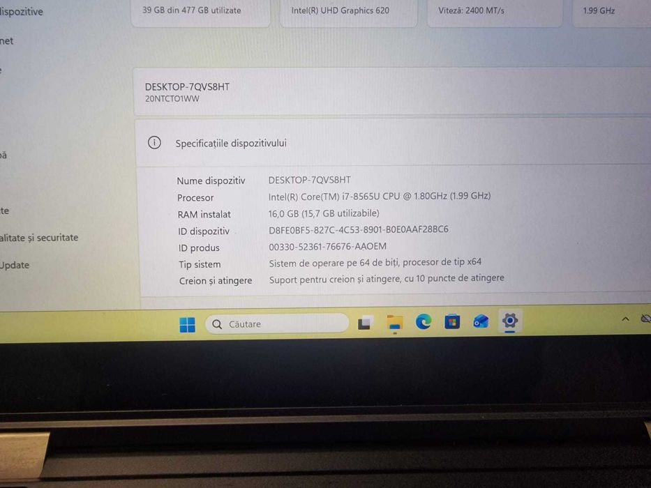 Lenovo Thinkpad I7 8565u, 16gb, 512 nvme  Yoga L390 Touch Screen