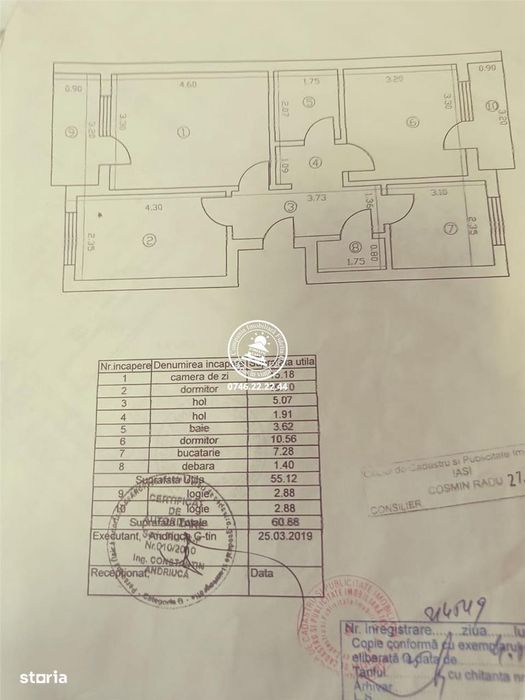 Apartament 3 camere de vanzare, model decomandat - Podul de Piatra