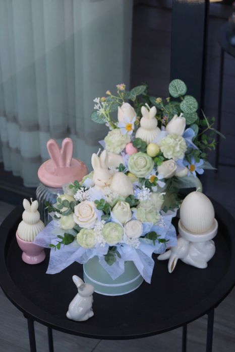 Букет от соеви свещи,цветница,Великден