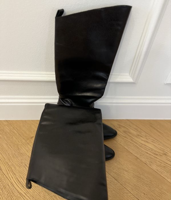 Cizme negre piele Zara