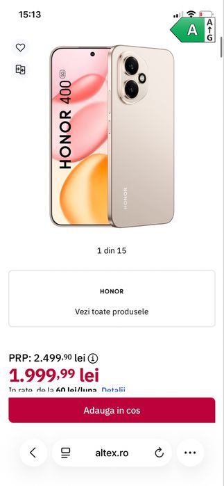 Honor 400 256 8gb ram