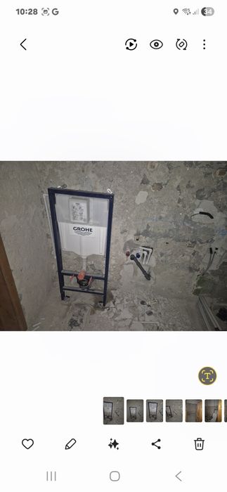 Vand rezervor incastrabil grohe, nou, doar pus pe perete, cu vas de wc nou nemontat, de 112 cm inaltime si 50 cm latime