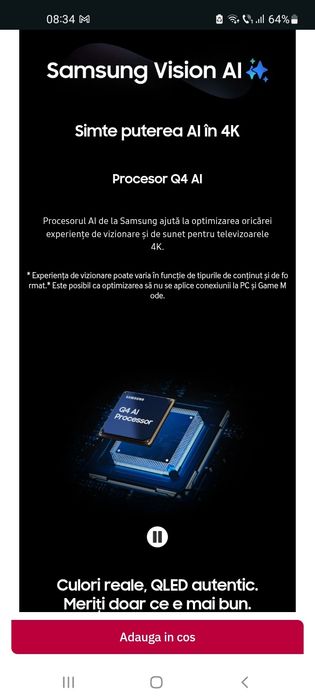 Samsung QLed 4k în garantie