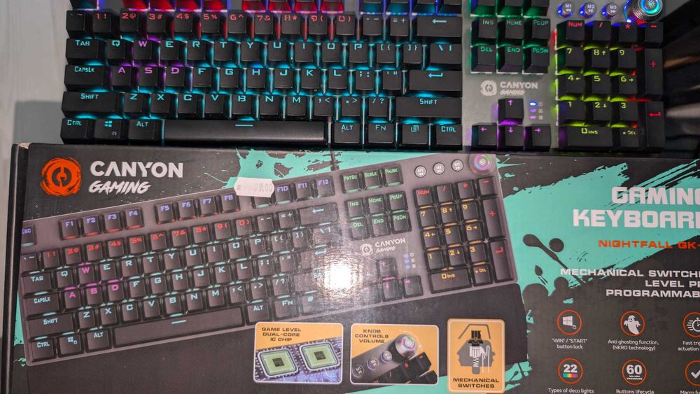 Механична геймърска клавиатура Canyon Nightfall GK-7 (НОВА + Гаранция)