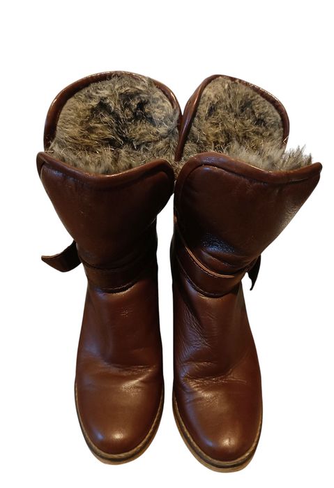 Зимни ботуши от естествена кожа