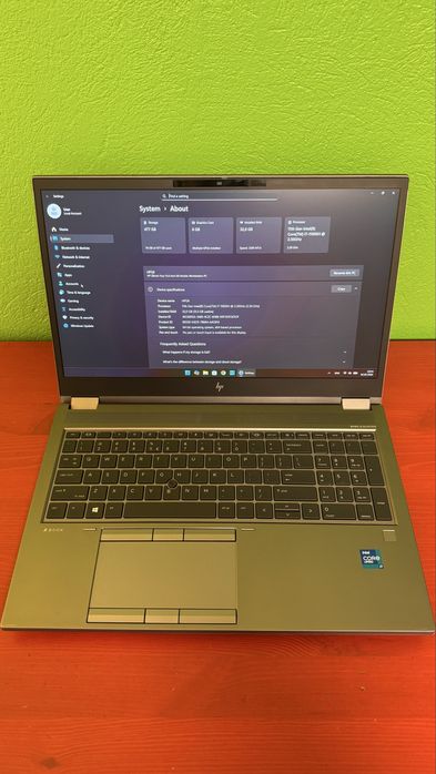 HP ZBook FURY 15" G8, I7 11850H, 32GB RAM, 512GB NVME, RTX A3000 6GB