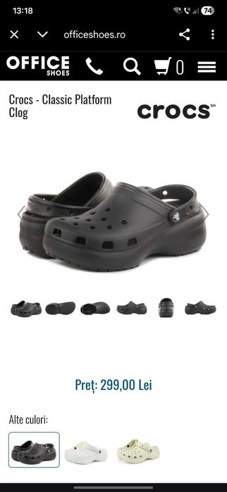 Crocs Saboti- Classic Platform Clog- marime 38 (real 37)+ cadou