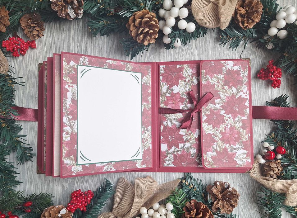 Коледен скрапбук албум "Коледна звезда" в бордо /48.14
