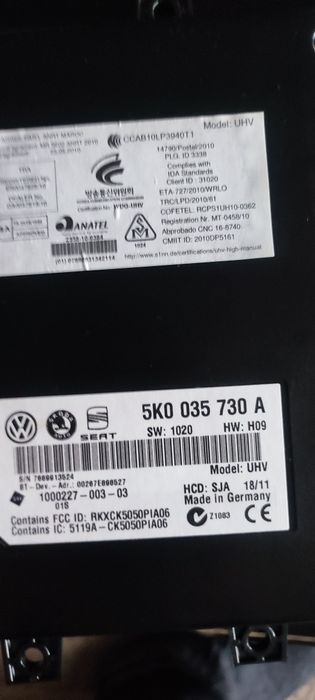 Modul Bluetooth Vw.Audi Seat etc cod 5K0 035 730 D cod  F cod A