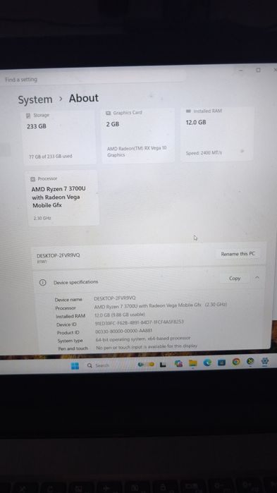 Lenovo Ideapad 3 | Ryzen 7 | 12gb RAM DDR4 | SSD