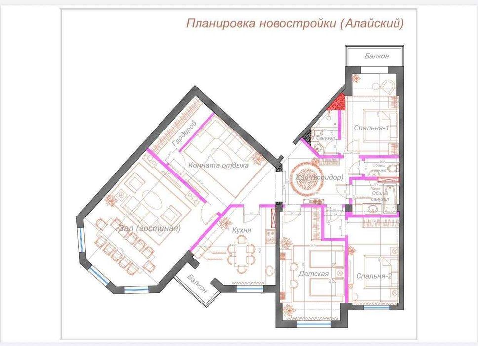 ;Kamron Palace‼️5ком квартира 170м2 коробка кирпич центр Гидрометцентр
