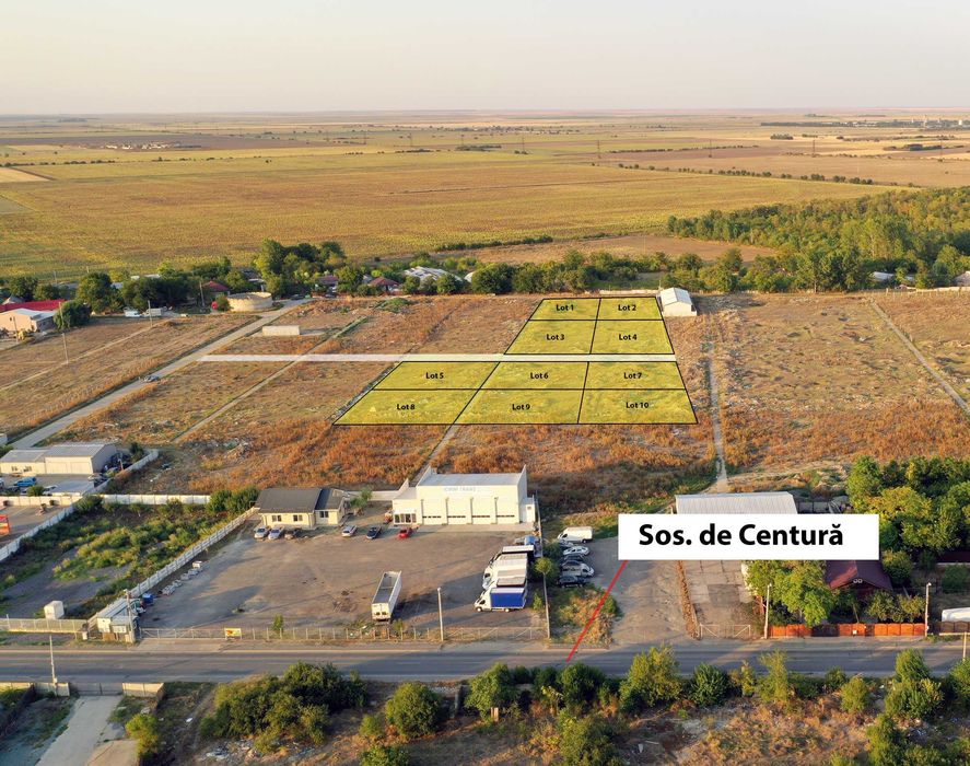 Teren de vânzare pe varianta Călărași – loturi de 1.000–2.000 mp