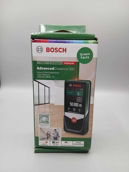 Telemetru Digital cu Laser Bosch Advanced Distance 50c Nou Sigilat, Raza de Lucru 50 m, Precizie +/- 2 mm