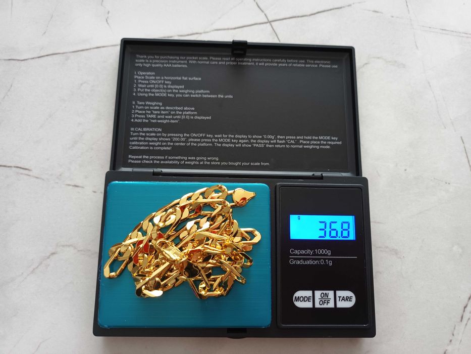 Позлатен ланец от 18к злато 36,8g, синджир