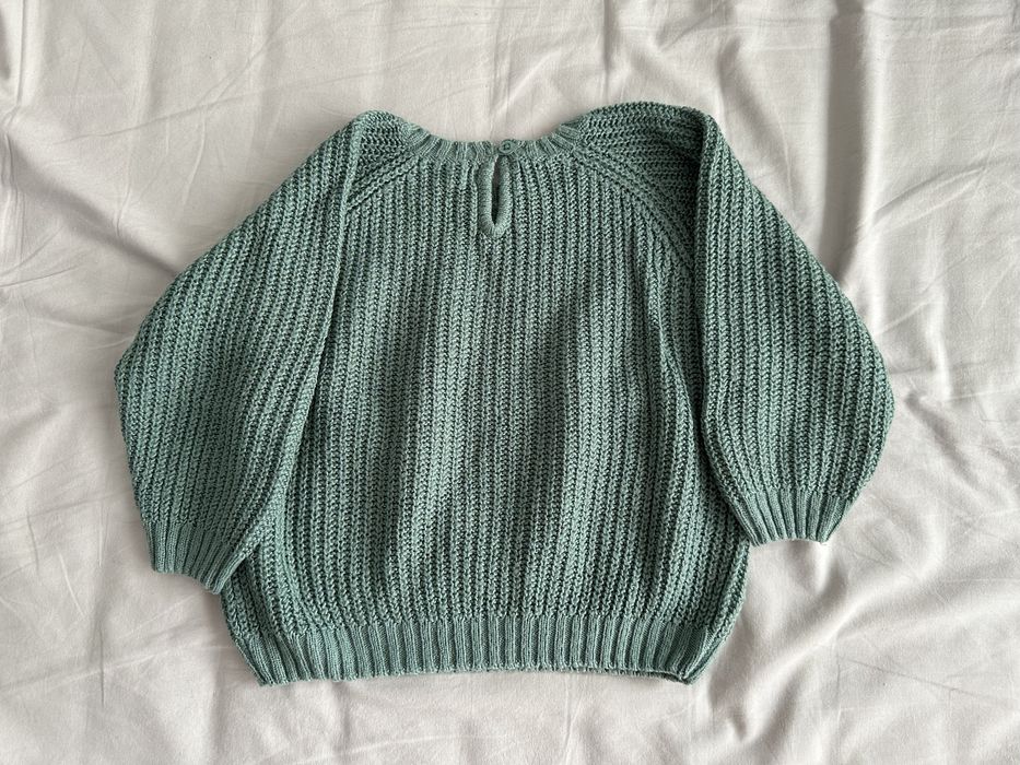 Lot 2 pulovere si 2 pantaloni fetite 86 cm, 12-18 luni