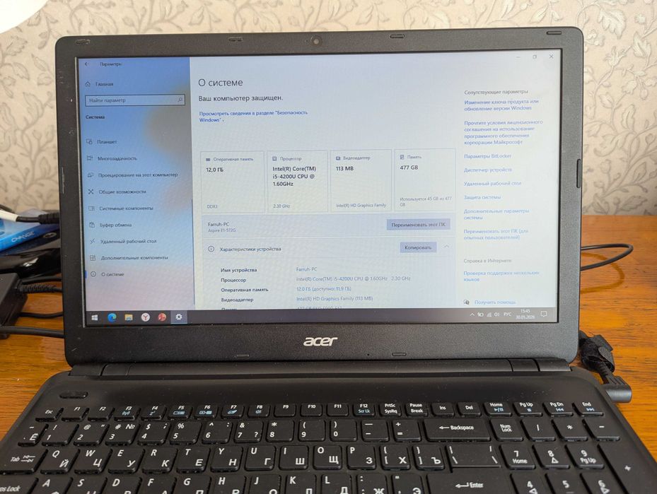Продаю ноутбук Acer Aspire б/у