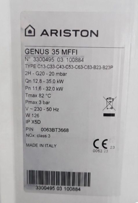 Vand centrala ARISTON GENUS 35 MFFI – 35 kW, PENTRU PIESE