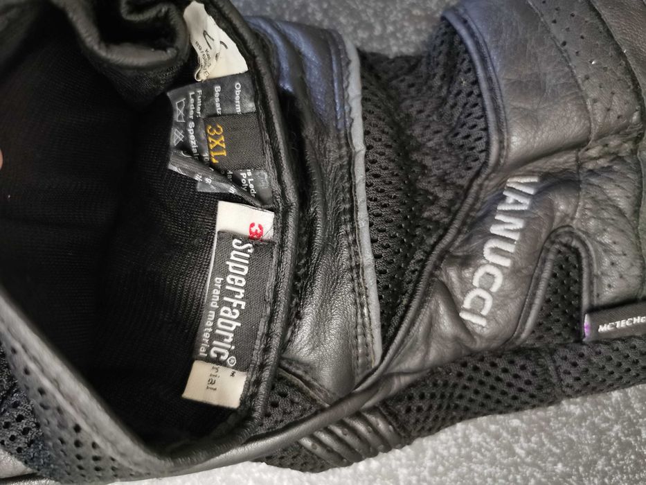 Mănuși moto piele  si textil marca Vanucci marime 3XL