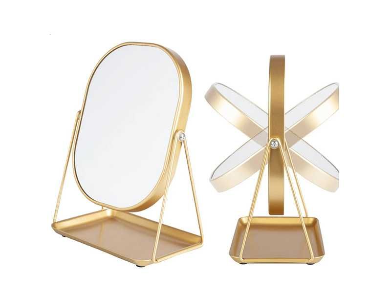 НОВИ! Козметично въртящо огледало 360° със стойка за аксесоари